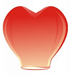 Небесный фонарик "Сердце малое 2D" красное