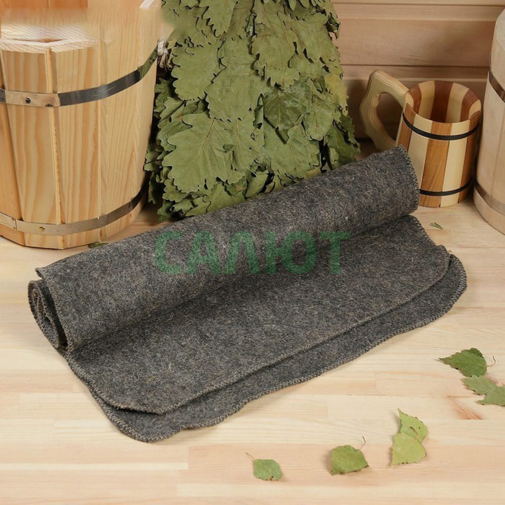 Лежак для бани "Классический", войлок, темный, 150х50см (2593223)