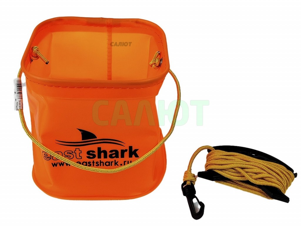 Ведро для прикормки East Shark квадр. 18см оранж. (16521000)