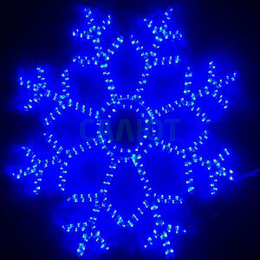 Снежинка (дюралайт) синий d-67см (YH9004B)