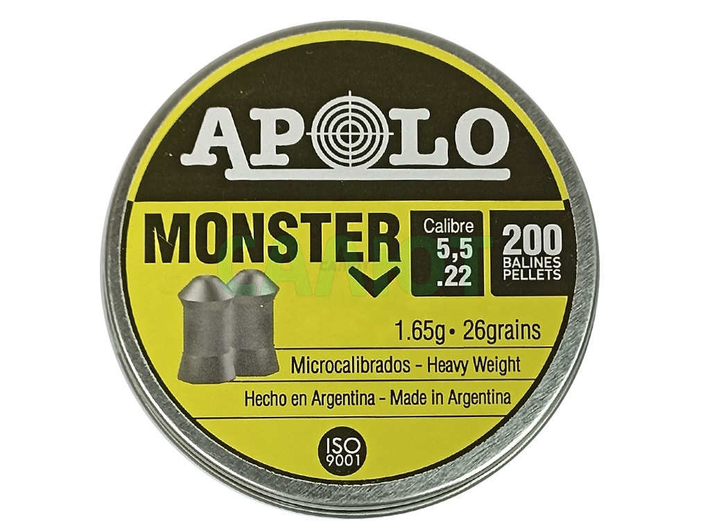 Пули Apolo Monster 5.5мм 1.65гр. (200шт.)