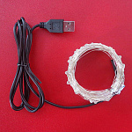 Гирлянда "Роса" 10м (100Led) USB, комнатная прозр. пр., без контрол. (0603)