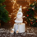Мягкая игрушка "Дед Мороз в полосатом колпаке" 10х32 см,(9692568)