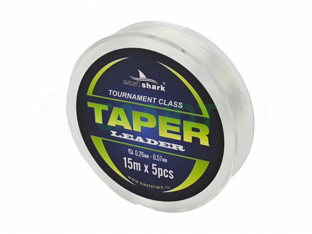 Шок-лидер East Shark Taper Leader 15мх5шт