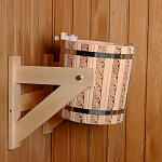 Обливное устройство 10л, липа, пласт. вставка "Русские узоры"