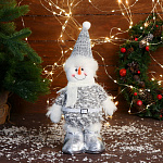 Мягкая игрушка "Снеговик в колпаке и шарфике" 16х30 см, (9692555)
