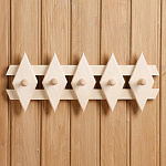 Вешалка для бани и сауны «Ромбик», липа, 45×18×9 см,(1303185)