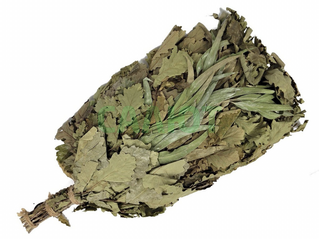 Веник дубовый "Экстра" с эвкалиптом в упаковке