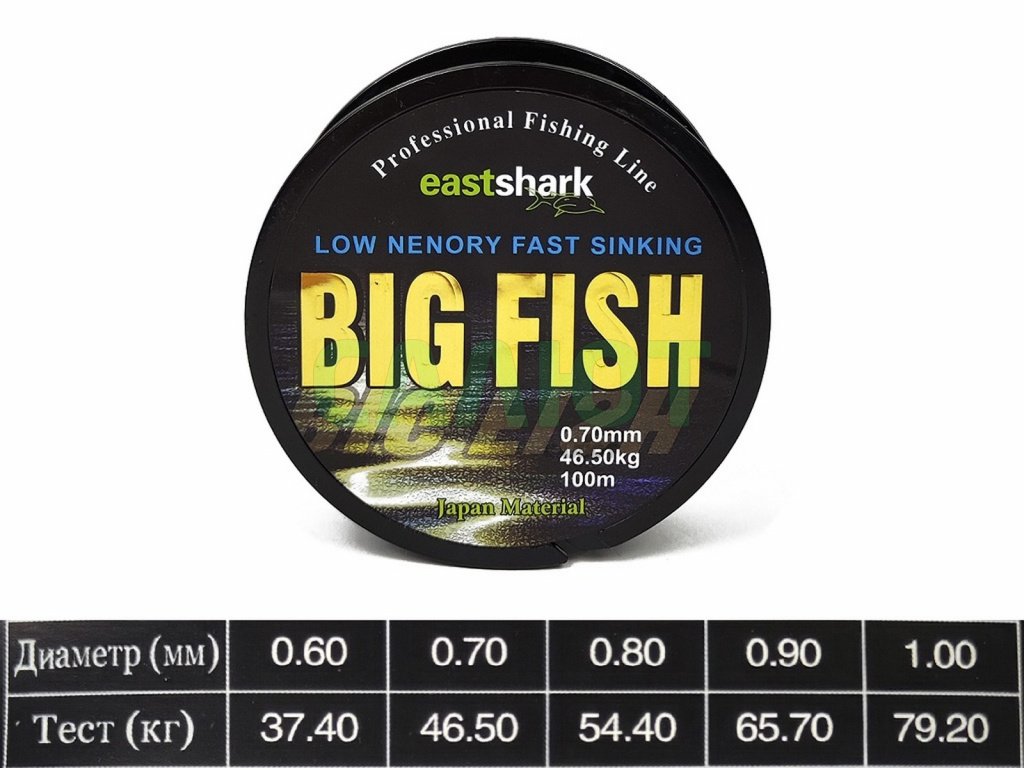 Леска East Shark Big Fish 100m черная