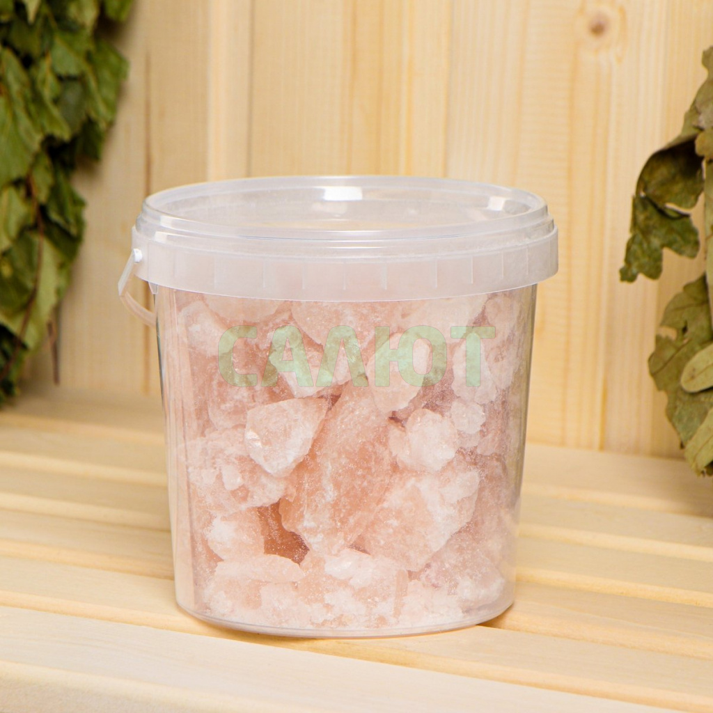 Соль гималайская розовая колотая, ведро 1-1,5 кг (9428753)