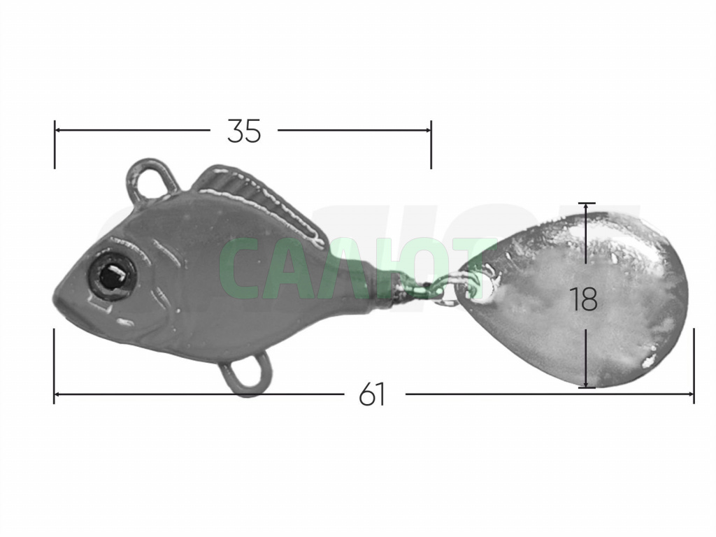 Тэйл-спиннер Hooligan Спинорог 20гр