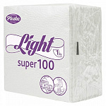 Салфетки бумажные Plushe Light, 22,5см, 1 слой, (90шт.)