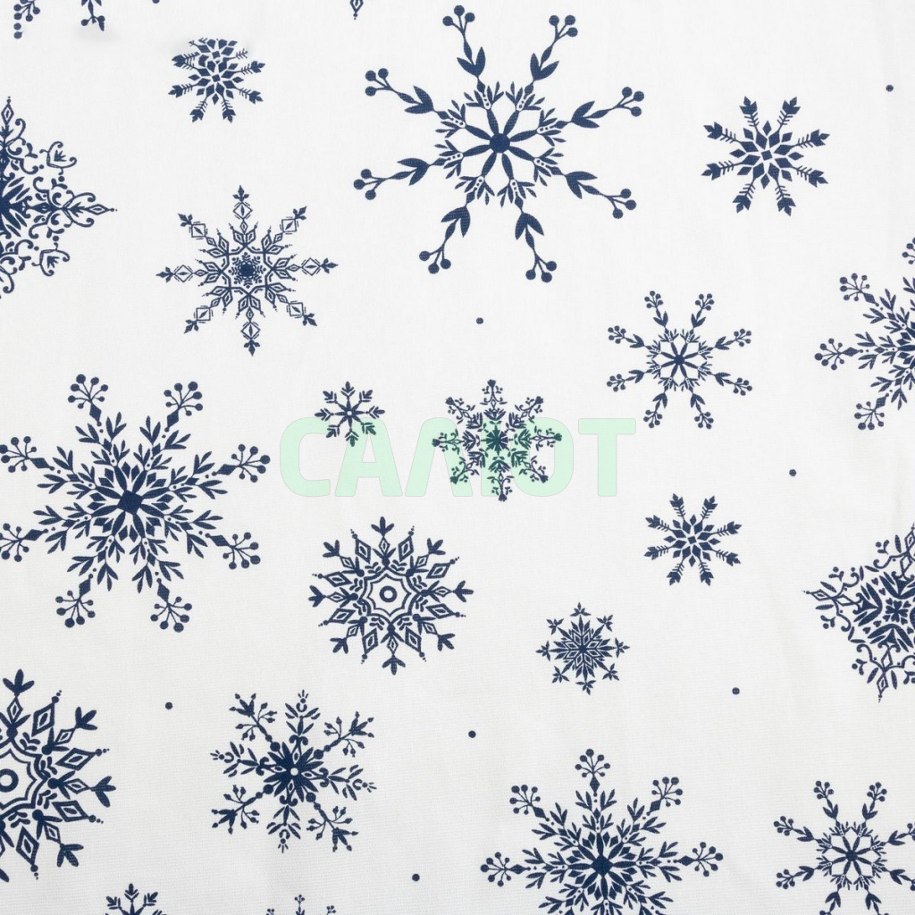 Скатерть Доляна Синие снежинки 149x180см (4478737)