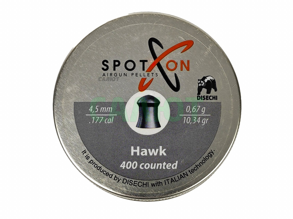 Пули Spoton Hawk 4.5мм, 0,67гр (400шт)